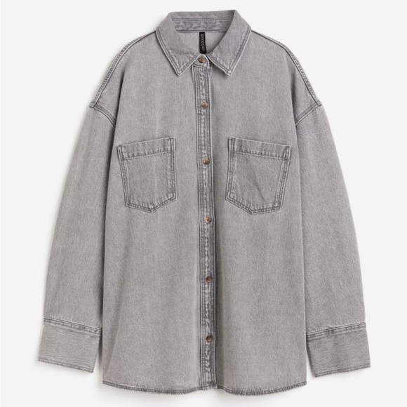 H&M Denim Oversize Overshirt Shacket - Picture 4 of 8